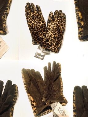 Bay Area Traders Vintage Leopard Print Gloves